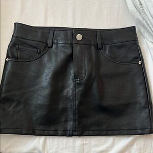Edikted Black Faux Leather Mini Skirt